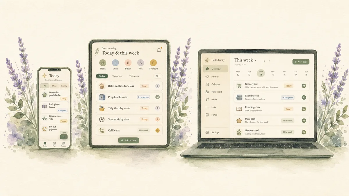 Calluna on a phone, tablet, and laptop